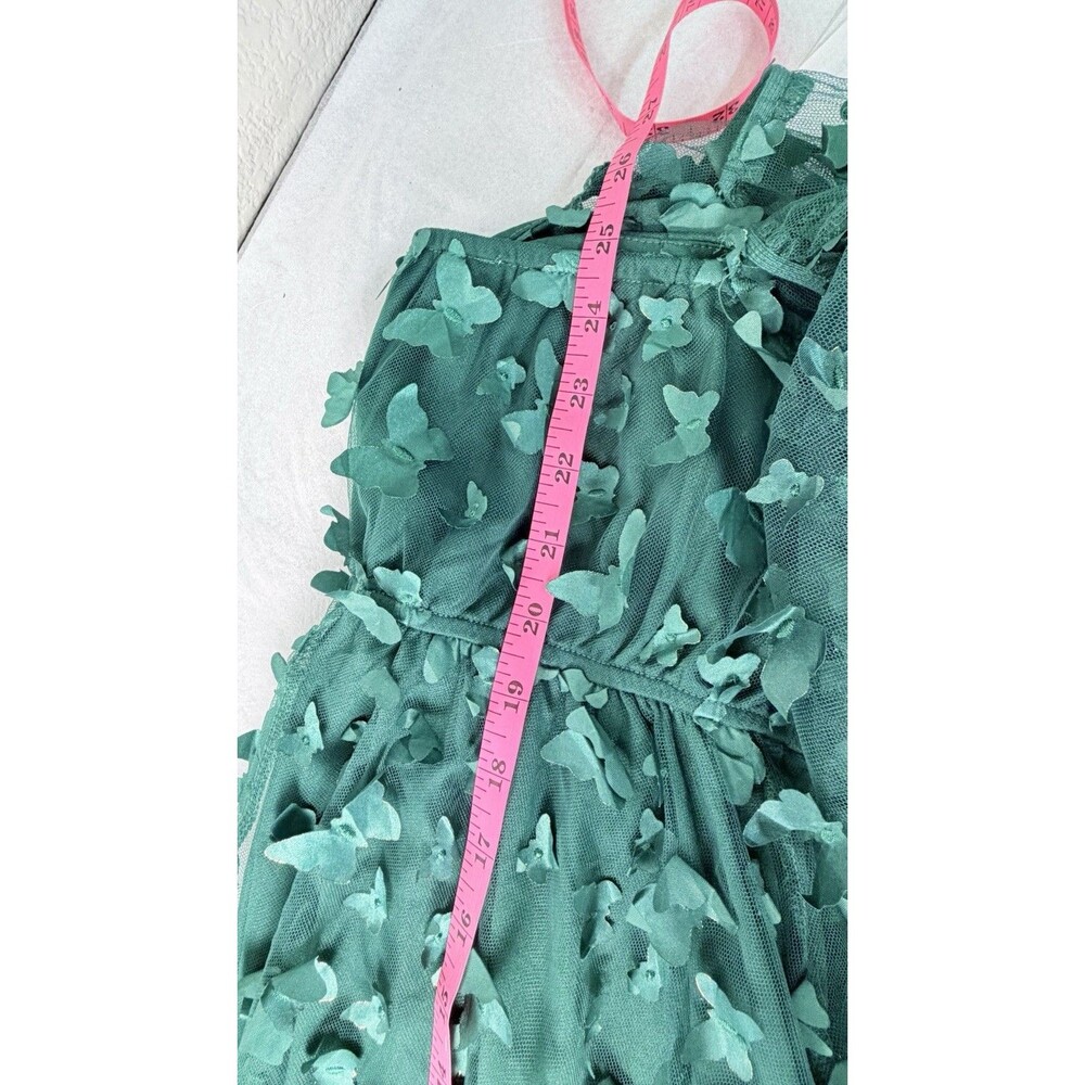 Thirty Thirty LA Emerald Green 3D Butterfly Tulle Babydoll Mini Dress Size Small - Picture 5 of 5